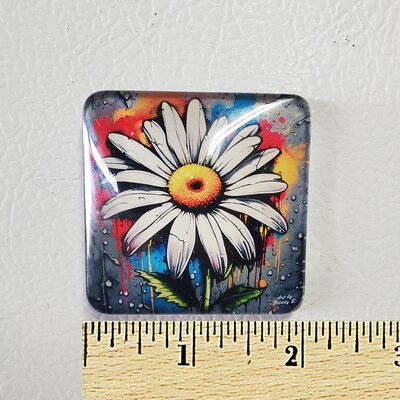 Collectible Fridge Magnets, Cubicle Decor, Set of 4 Medium Size Crystal Clear Acrylic Magnets, The Flowers Collection - image4